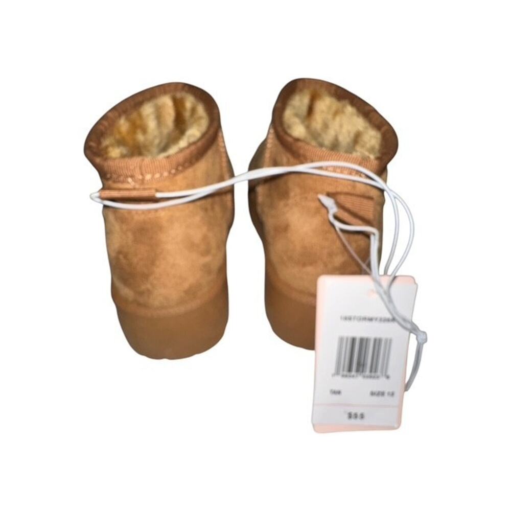Olivia & Kate Big Girls 3 Medium Boots Brown Faux Suede Sherpa Lining Flat Heel - Picture 5 of 7